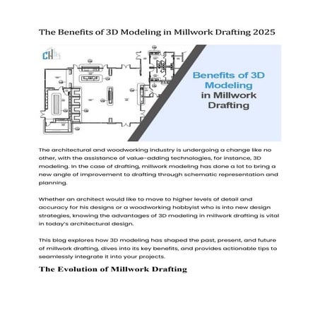 The Benefits of 3D Modeling in Millwork Drafting 2025