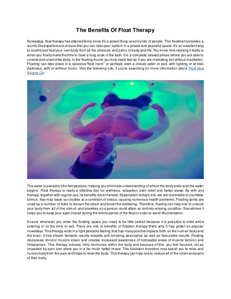 The Benefits Of Float Therapy