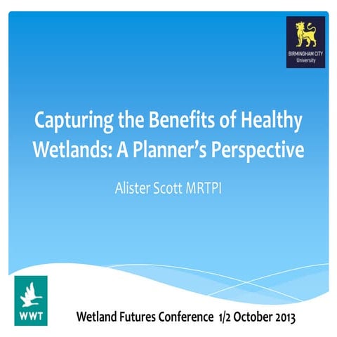 The benefits of healthy wetlands from a planning wf wfinal