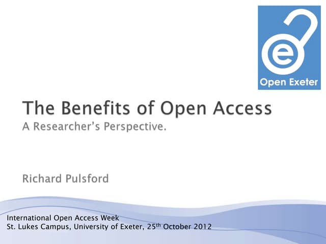The benefits of open access