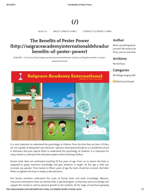 Saigrace Academy International presentations