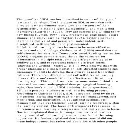 The benefits of SDL are best described in terms of the type of lea.docx
