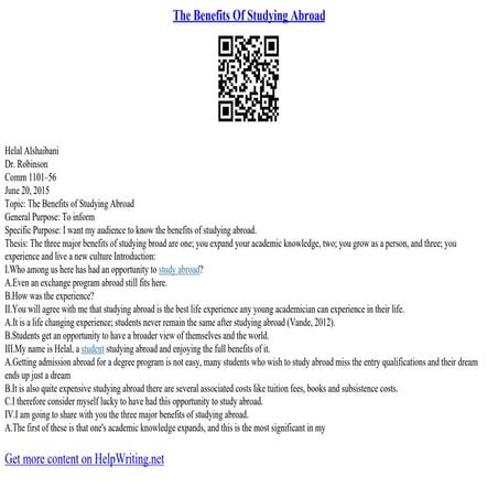 Studying Abroad Essay