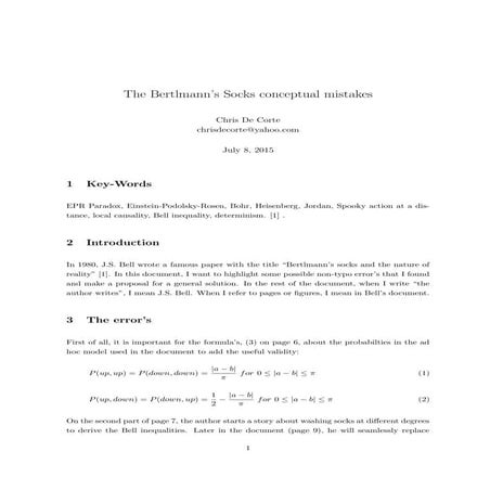 The bertlmann's socks mistakes