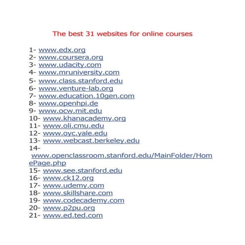 The best 31 websites for online courses