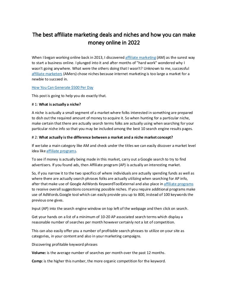 The best affiliate marketing deals and niches and how you can make money online in 2022 3 thebestaffiliatemarketingdealsandnichesandhowyoucanmakemoneyonlinein2022 211123213521 thumbnail 4