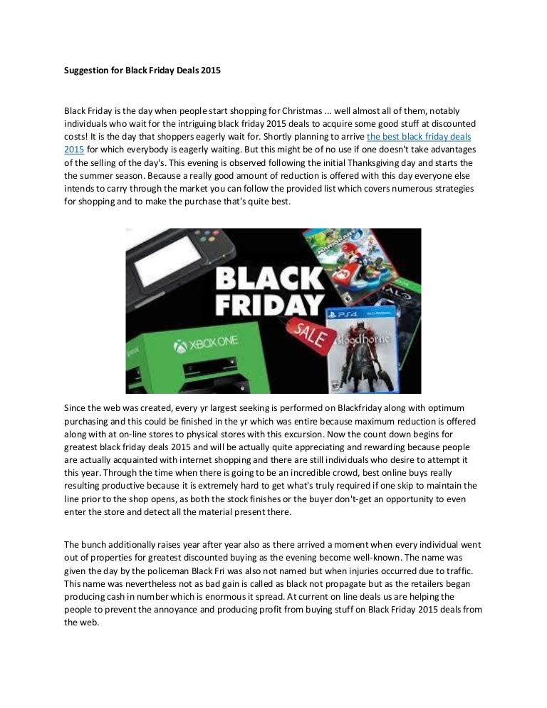 The best black friday deals 2015 - Where The Best Black Friday Deals 2015