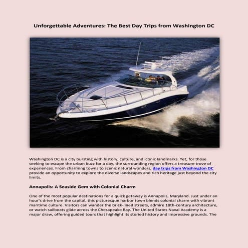 The Best Day Trips from Washington DC - Article