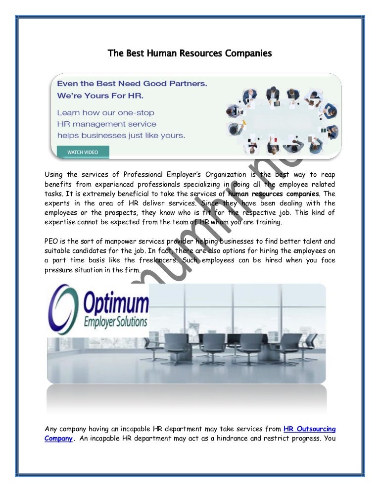 The Best Human Resources Companies