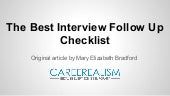 The Best Interview Follow Up Checklist