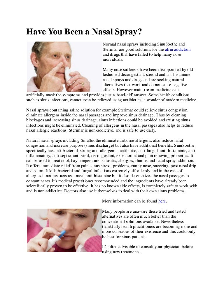 The best natural nasal sprays guidelines from the nose expert