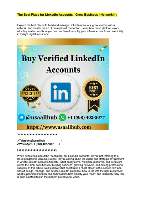 The Best Place for LinkedIn Accounts _ Grow Business _ Networking.docx