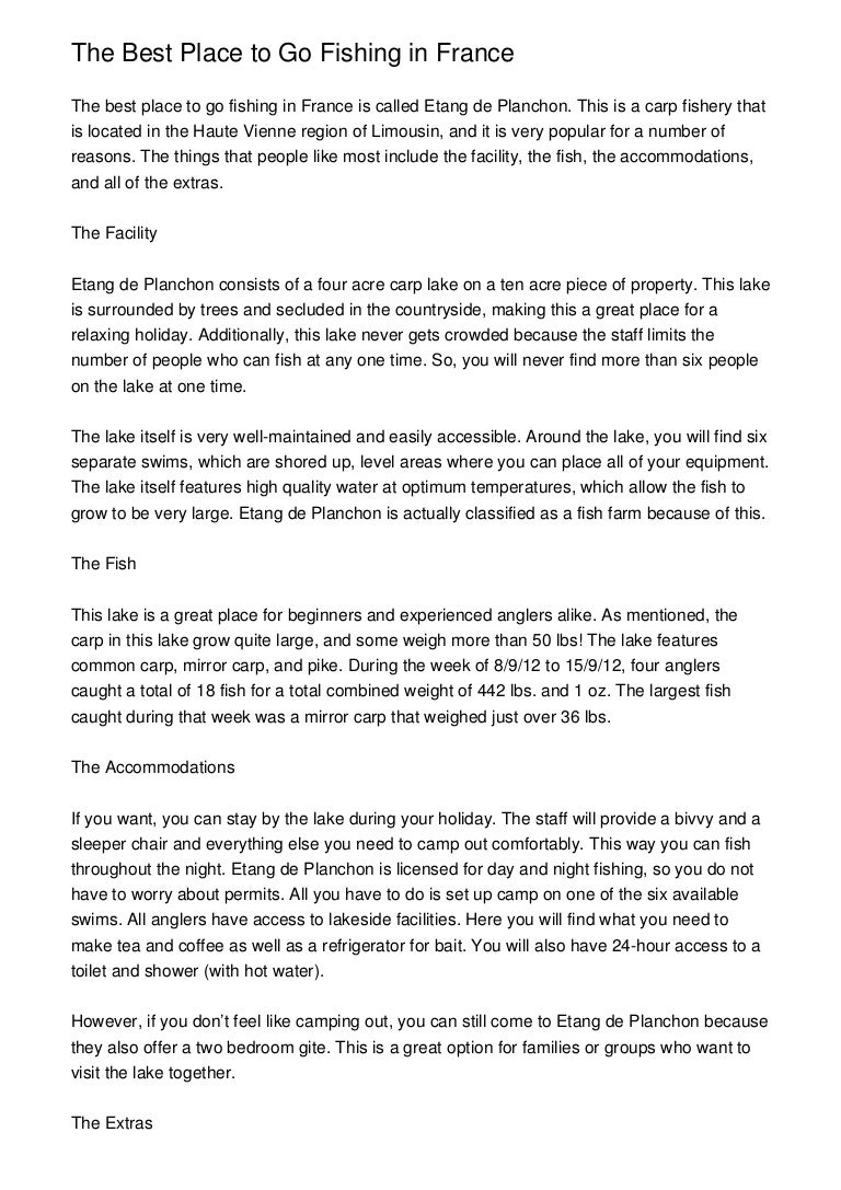 The Best Place to Go Fishing in France