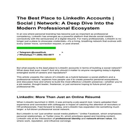 The Best Place to LinkedIn Accounts _ Social _ Network_ A Deep Dive Into the ...