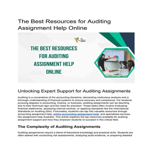 The Best Resources for Auditing Assignment Help Online.pdf