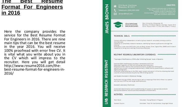 best resume format for it engineers