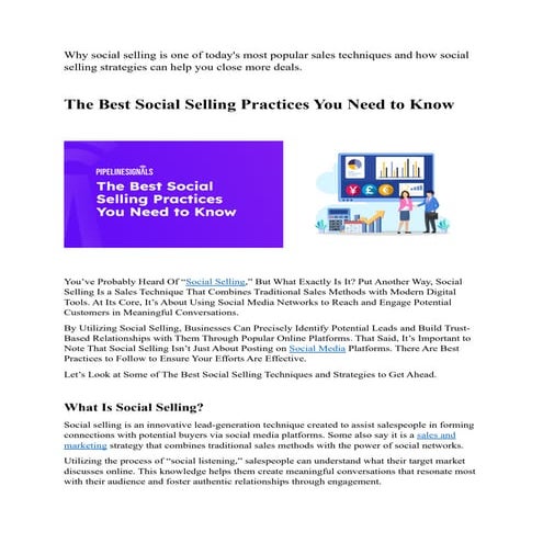 7 Tools You Need To Be Successful in Social Selling | PDF