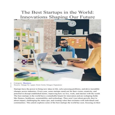Top 5 Categories of the Best Startups in the World | Mr. Business Magazine