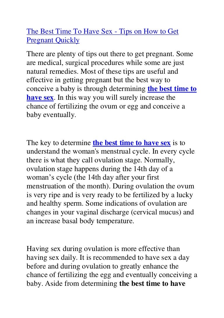 Best time to have sex to get pregnant galleries 26