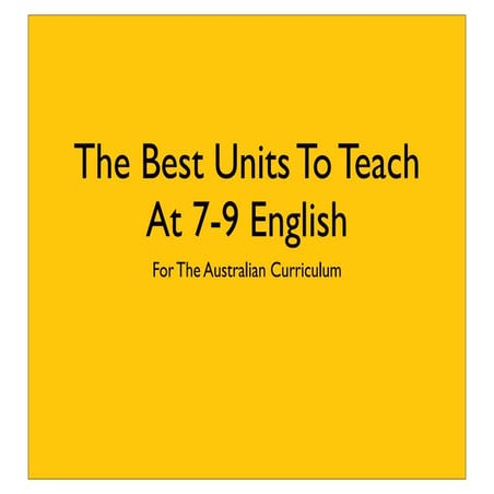 The best units to teach presentation