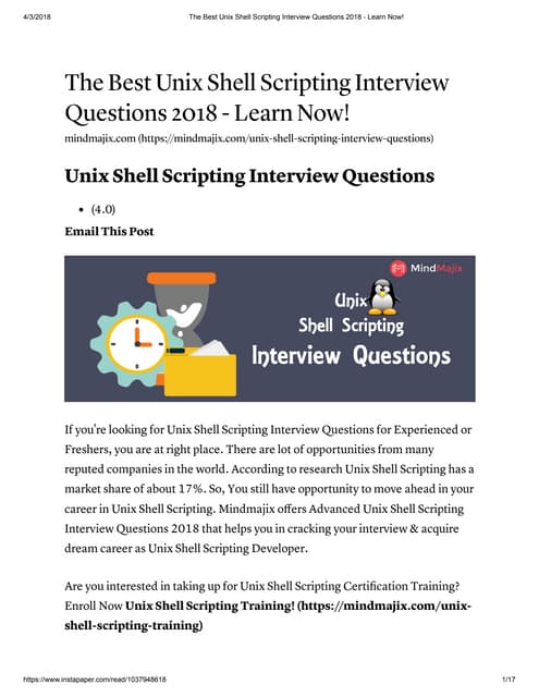 The best unix shell scripting interview questions 2018   learn now!