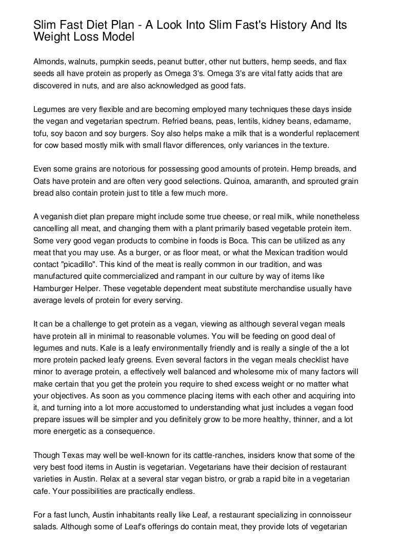 slim fast diet plan history