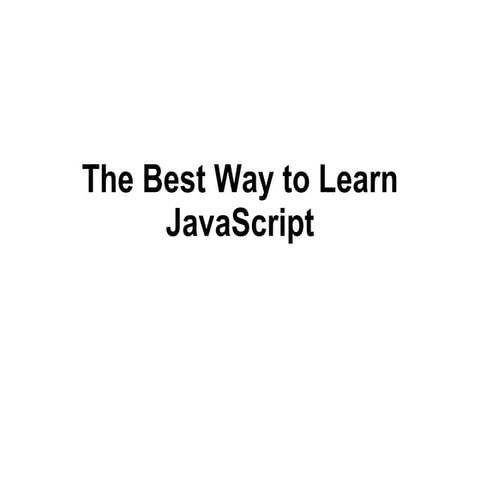 The best way to learn java script | PPT