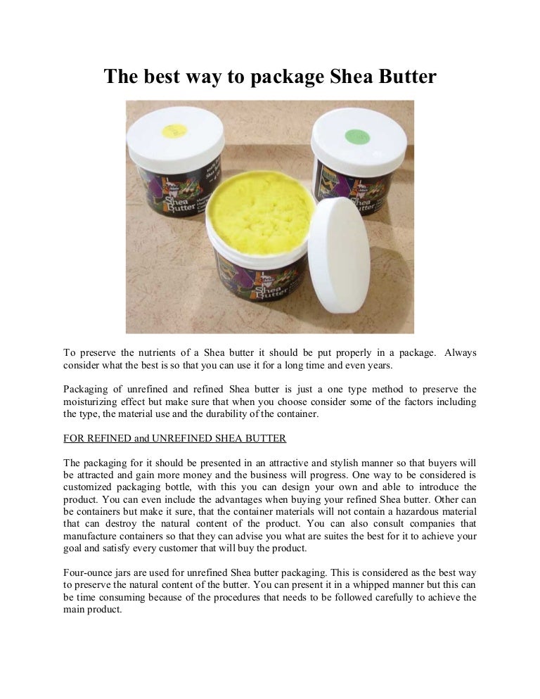 best unrefined shea butter