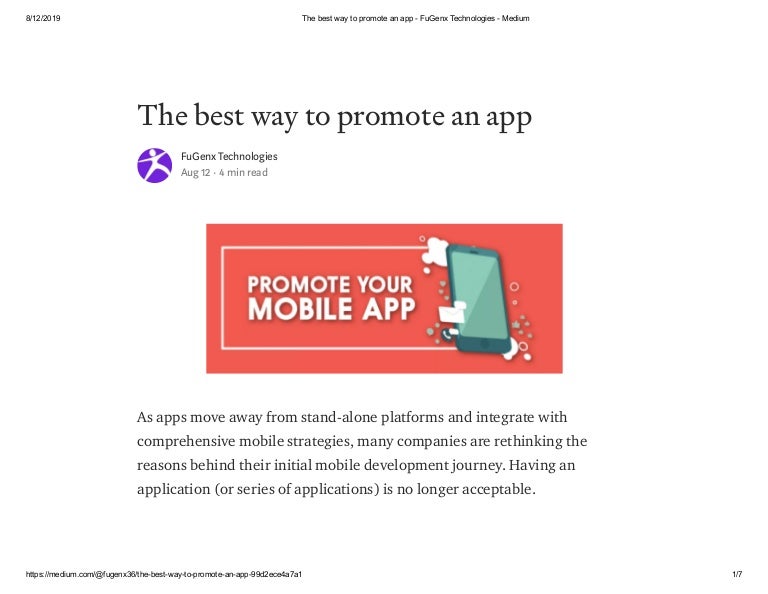 The best way to promote an app