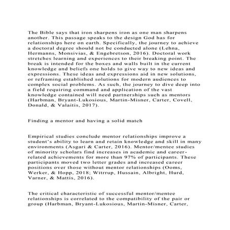 The Bible says that iron sharpens iron as one man sharpens another.docx