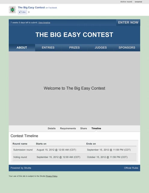 The big easy contest timeline