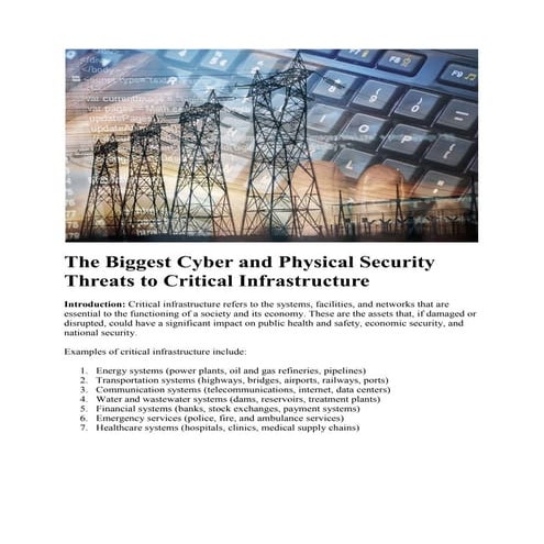 The Biggest Cyber and Physical Security Threats to Critical Infrastructure FM...