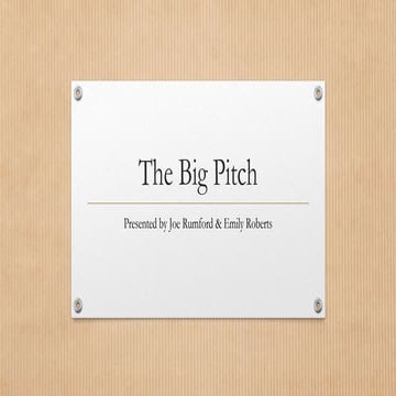 The Big Pitch