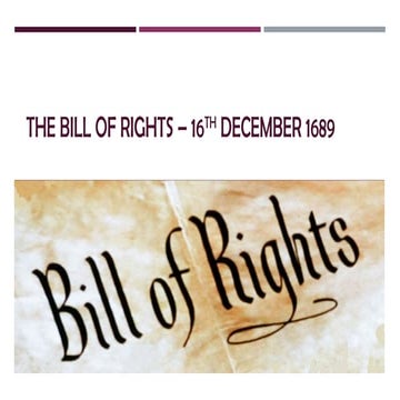 The bill of rights – 16th december