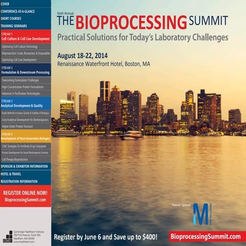 The Bioprocessing Summit 2014 Agenda