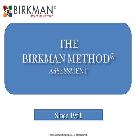 Model of The Birkman Method assessment | PDF