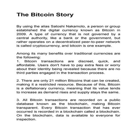 The bitcoin story