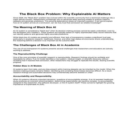 The Black Box Problem Why Explainable AI Matters.docx