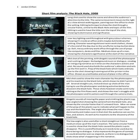 The Black Hole analysis