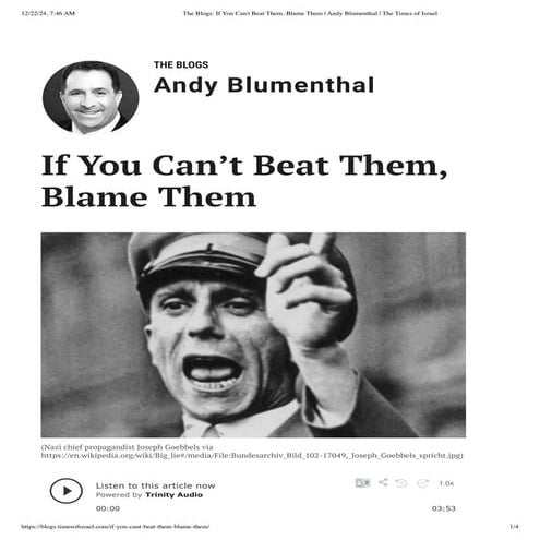 The Blogs_ If You Can't Beat Them, Blame Them _ Andy Blumenthal _ The Times o...