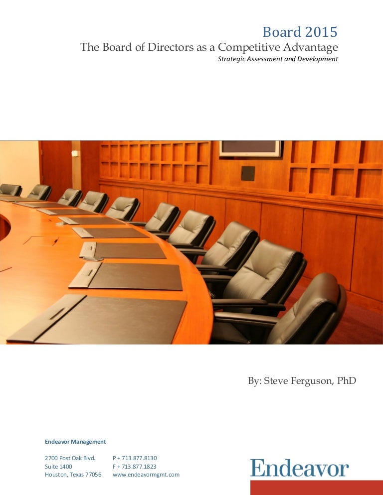 The board of directors as a competitive advantage