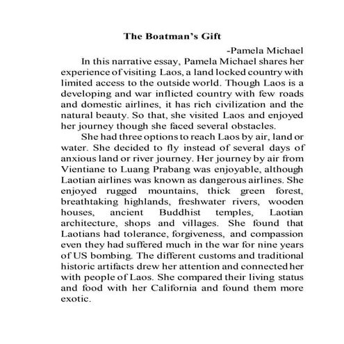 The Boatman's Gift