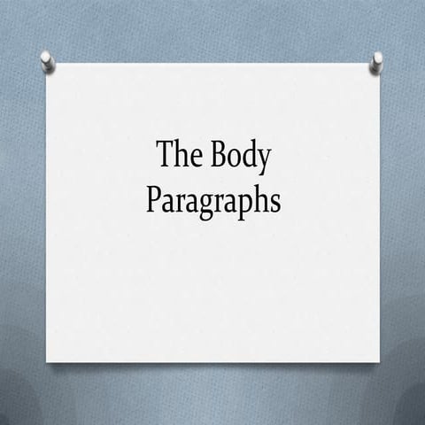The body paragraphs