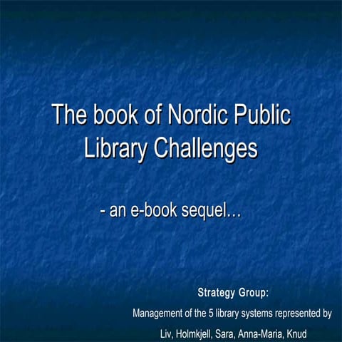 The book of nordic public library challenges
