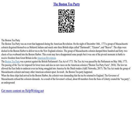 The Boston Tea Party