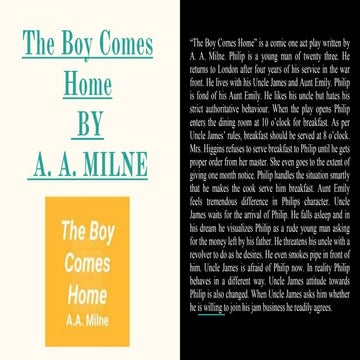 The Boy Comes Home  BY  A. A. MILNE.pptx