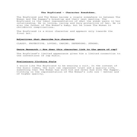 The Boyfriend – Character Breakdown