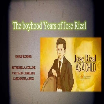 The boyhood years of jose rizal | PDF