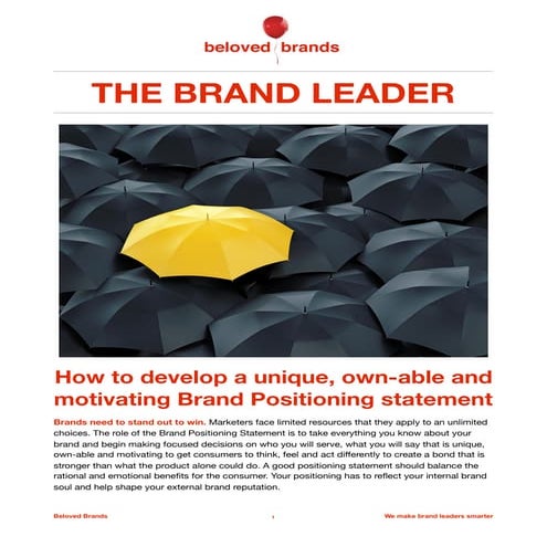 Creating a winning Brand Positioning statement