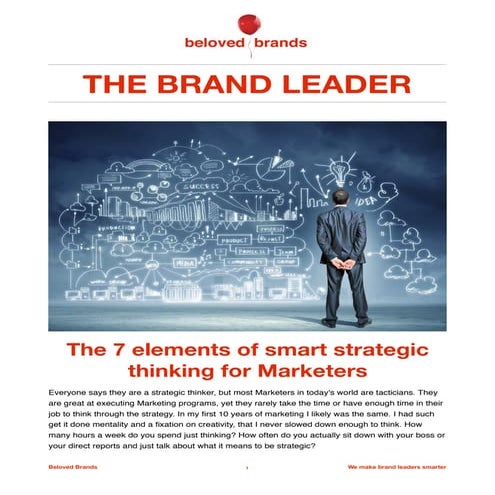 Smart strategic thinking for Marketers